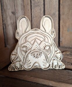 houten 3D franse bulldog