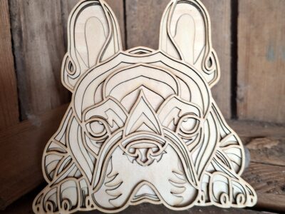 houten 3D franse bulldog