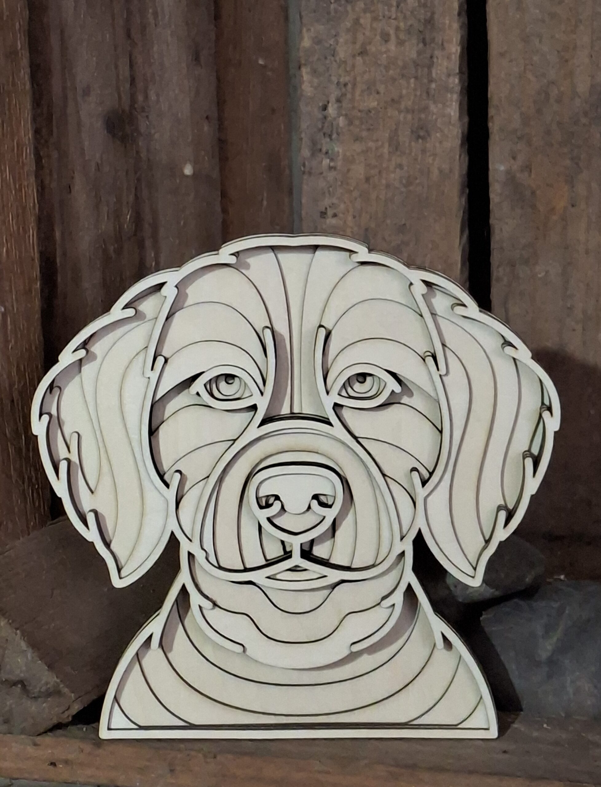 3D Labradoodle van hout